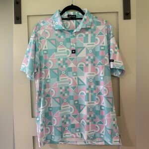 Bad Birdie Pastel Geometric Polo